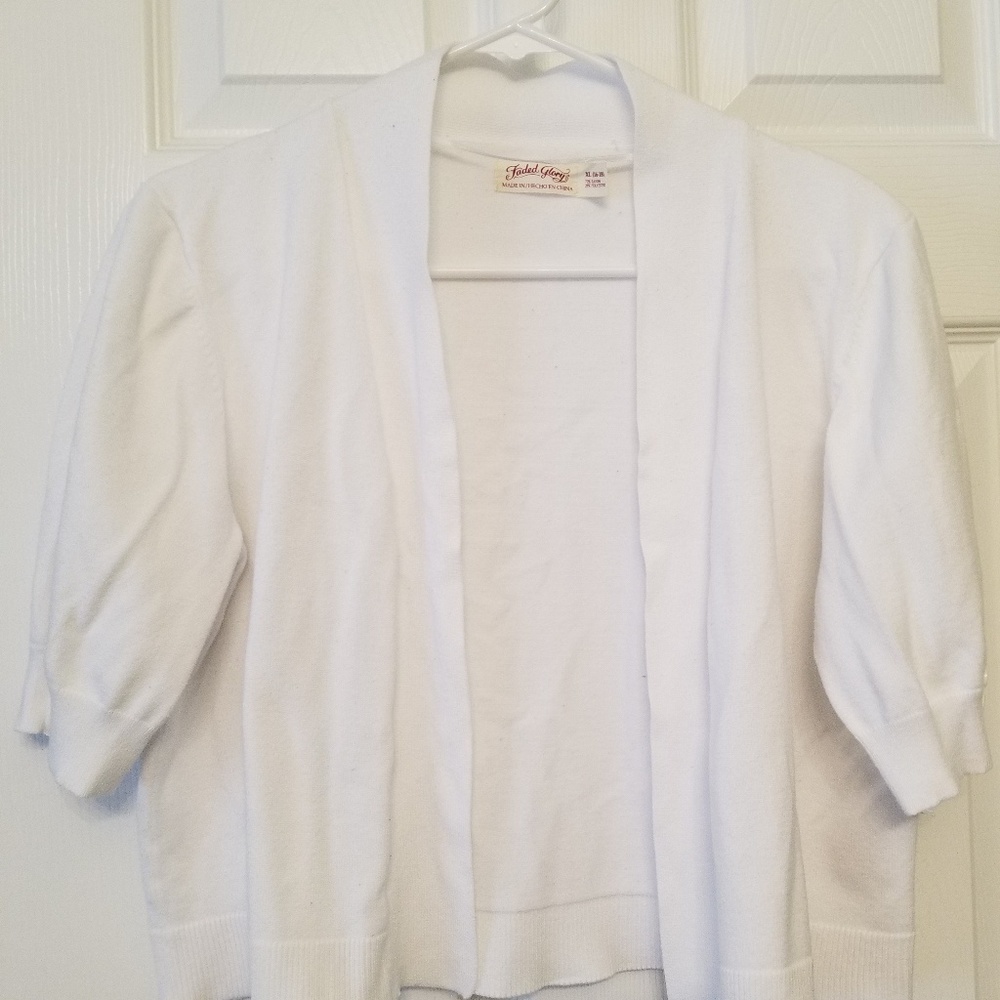 White Faded Glory Cardigan
